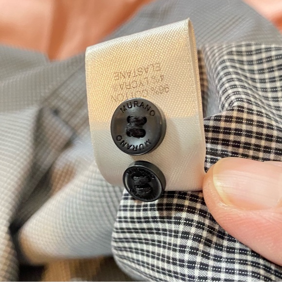 Murano Wardrobe Essentials Button Down Black and White Checked Shirt siz… - Picture 9 of 13